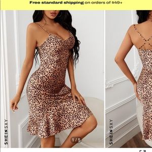 Shein cheetah print dress, new never worn! Size medium